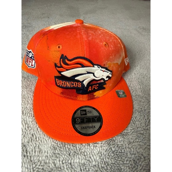 Denver Broncos New Era Mens Orange 9FIFTY Snapback Hat NFL Fan Gear - Picture 1 of 10